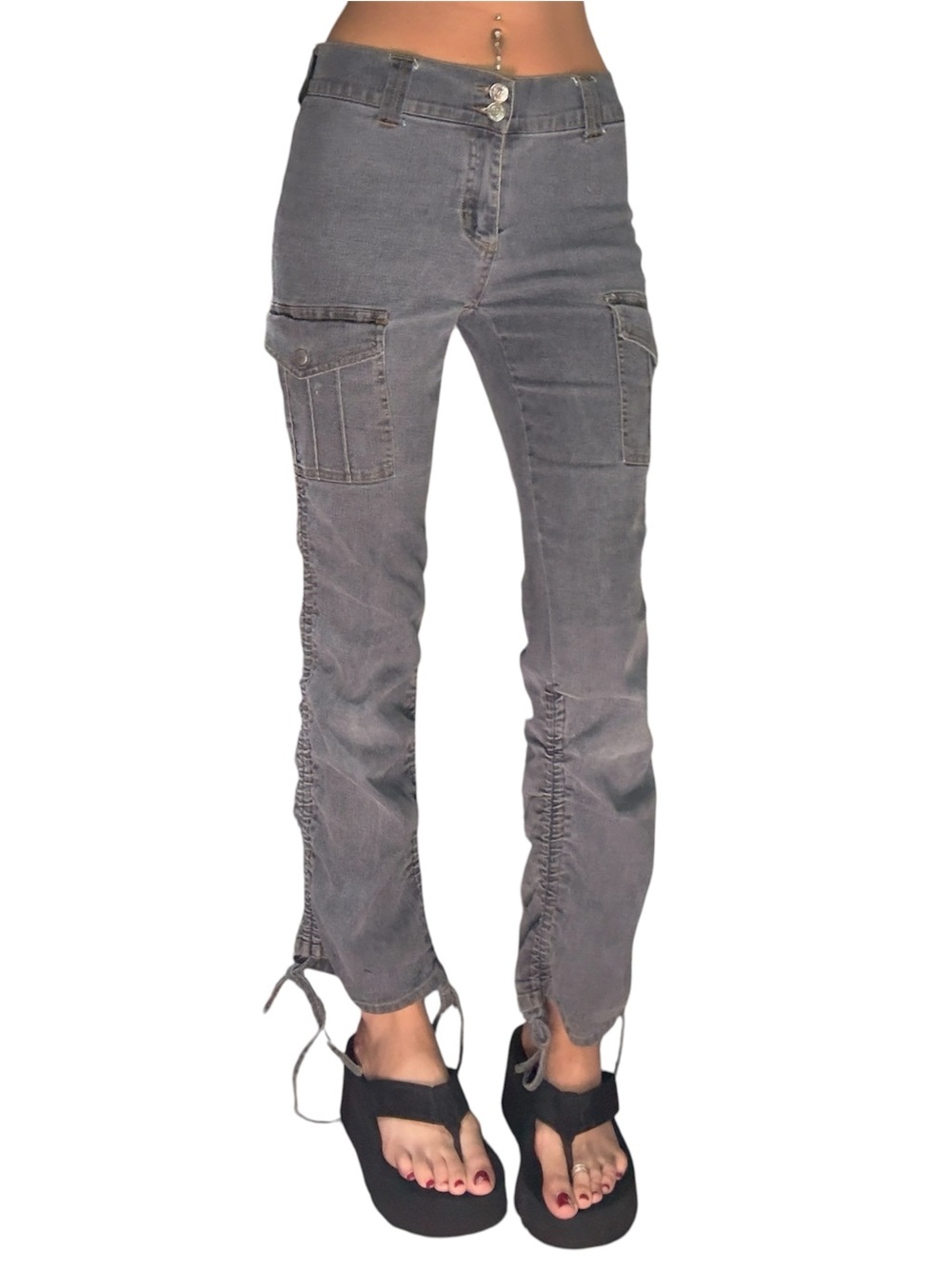 Y2K grey Cargo Jeans - Classic Stretch Fit
